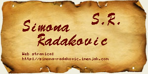 Simona Radaković vizit kartica